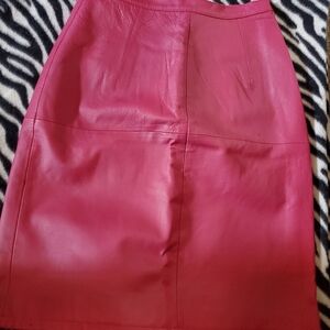 Women's Pink Genuine 💗 100% Leather Skirt by Style works